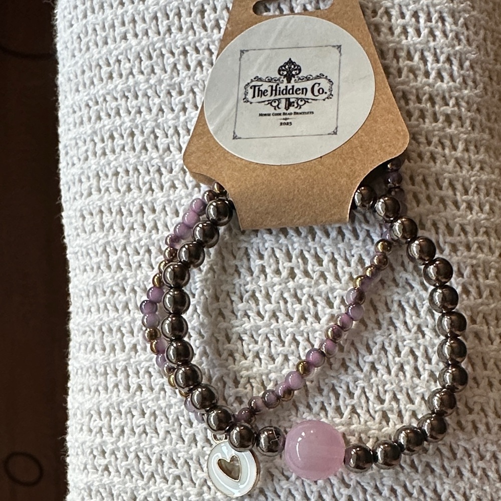 Pink and Brown Beaded Bracelet Set